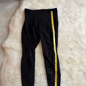 Old navy Black Leggings, L,  with Gold celestial Accents, mesh fabric in  legs